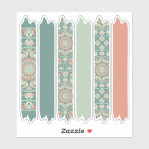 Sage & Sand Retro Cheer Mandala Mönster Washi Tape Klistermärken