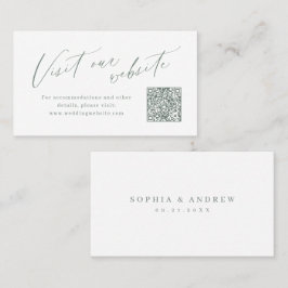 Sage script minimalist QR code website Insert card Placeringskort