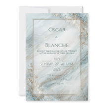 Sage Seafoam Guld Folie Marmor Bröllop