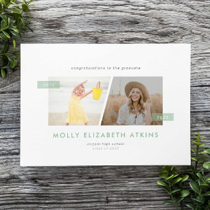 Sage Sen och nu två foto Studenten Meddelande