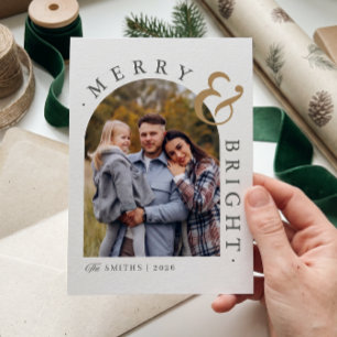 Sage Serenity Merry & Bright Festive Ark Foto Julkort