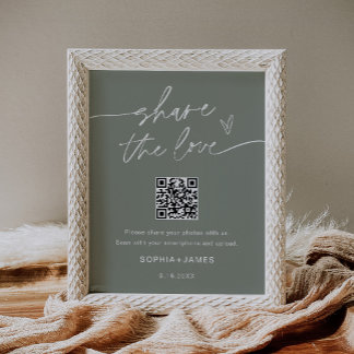 SAGE Share the Love Bröllopsfoto QR-kod Poster