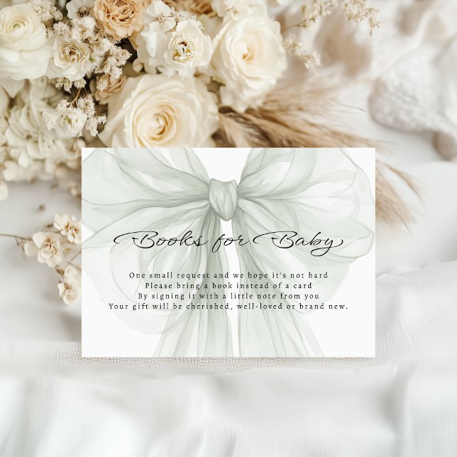 Sage Sheer Bow Books for Baby Insert Tilläggskort (Skapare uppladdad)