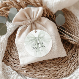 Sage Sheer Bow Minimal Favor Tag Gåvor Etiketter