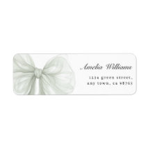 Sage Sheer Bow Minimal Returnetikett