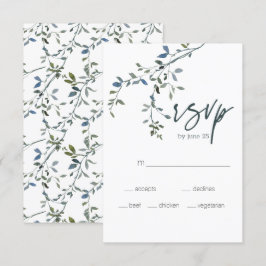 Sage Silver Grön Blommig Bröllop RSVP-kort OSA Kort