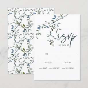 Sage Silver Grön Blommig Bröllop RSVP-kort OSA Kort