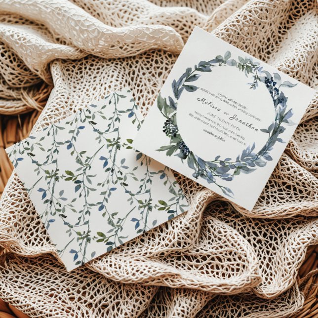 Sage Silver Grön Blommig Bröllopsinbjudan (Skapare uppladdad)