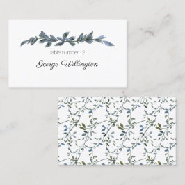Sage Silver Grönt Blommigt Bröllop Place Card Placeringskort