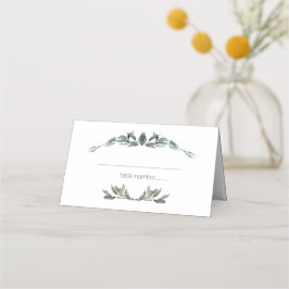 Sage Silver Grönt Blommigt Bröllop Place Card Placeringskort
