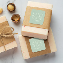 Sage Simple Minimalist Handmade Business Support Fyrkantigt Klistermärke