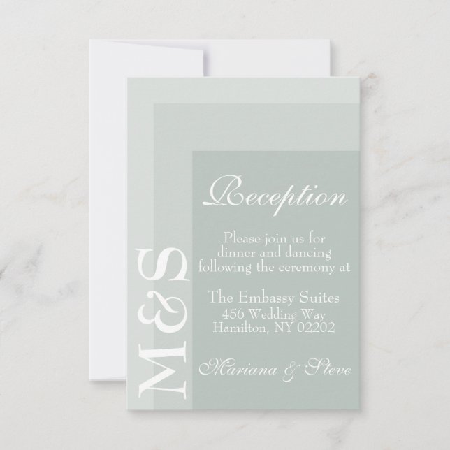 Sage Simple Modern Chic Script Bröllop Card Tack Kort (Framsida)