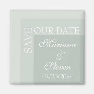 Sage Simple Modern Chic Script Bröllop Magnet