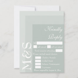 Sage Simple Modern Script Bröllop OSA Card Tack Kort