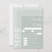 Sage Simple Modern Script Bröllop RSVP-kort