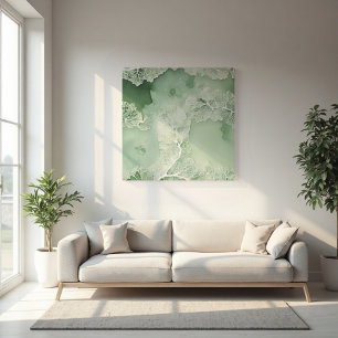 Sage Snöre Lichen Abstrakt - Organic Modern Canvastryck