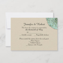Sage Succulent Bröllop Response Card OSA Kort