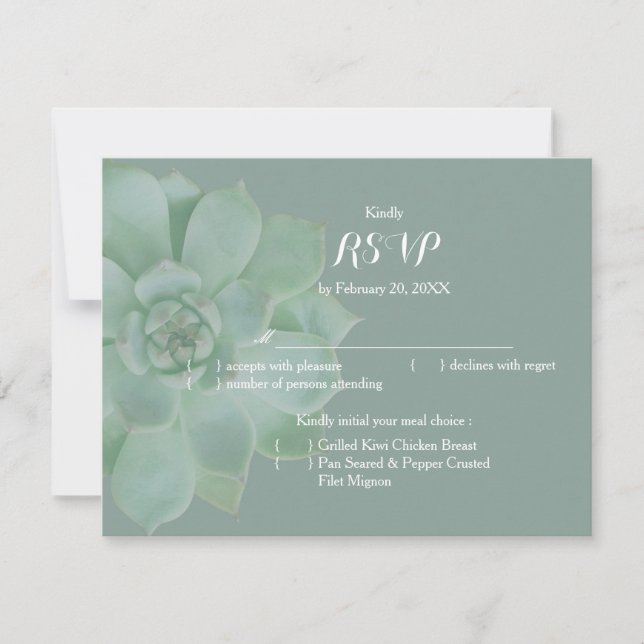 Sage Succulent Garden Wedding OSA Kort (Framsida)