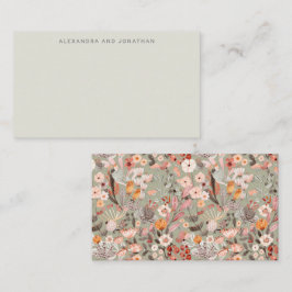 Sage Taupe-Blommigt Boho Anpassat namn Gift-hölje Anteckningskort