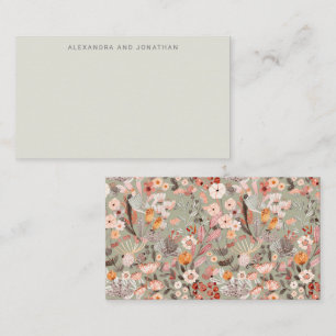 Sage Taupe-Blommigt Boho Anpassat namn Gift-hölje Anteckningskort