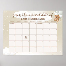 Sage Teddybjörn Gissa Förfallodatum Kalender Poster