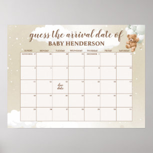 Sage Teddybjörn Gissa Förfallodatum Kalender Poster