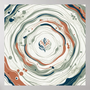 Sage Terrakotta Topografisk Botanisk Konst Poster