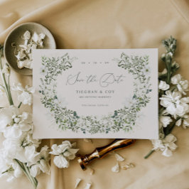 Sage Trädgård Save The Date Bröllopsinbjudan Spara Datumet