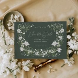 Sage Trädgård Spara Datum Bröllopsinbjudan Datumet