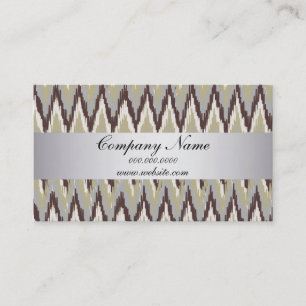 Sage TribaI Ikat ZigZag Pocket 2019 Calendar Visitkort