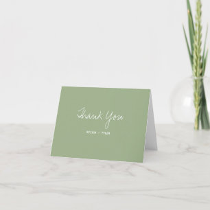 Sage Typography Bröllop Tack Kort