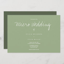 Sage Typography Micro Wedding-inbjudan