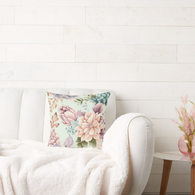 SAGE VÅR BLOMMIGT PILLOW KUDDE (Soffa)