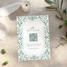 Sage Vintage Botanical Blommig QR-kod detaljer