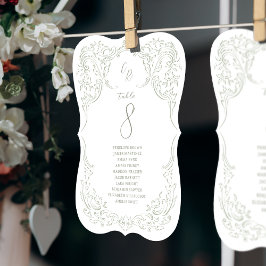Sage Vintage Flourish Monogram sittkartor