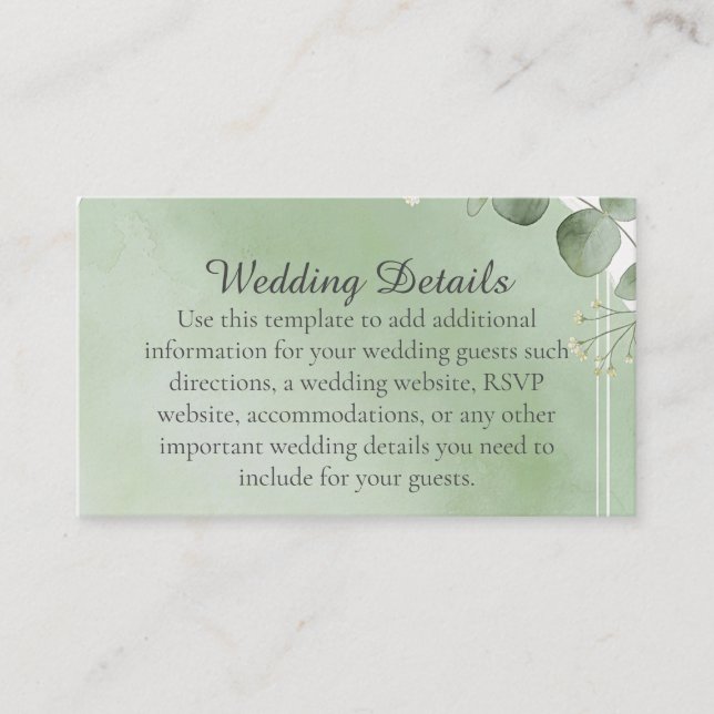 Sage Whisper Botanical Enclosure Cards Tilläggskort (Framsida)