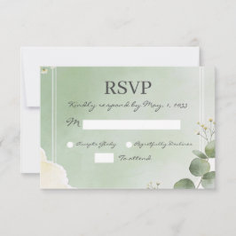 Sage Whisper Botanical RSVP Cards OSA Kort