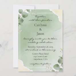 Sage Whisper Botanical Wedding Invitations Inbjudningar