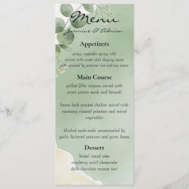 Sage Whisper Botanical Wedding Menu Meny