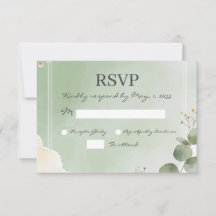 Sage Whisper Botaniska RSVP-kort