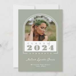 Sage White 2024 Modern Arch Photo Studenten Meddelande