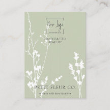 Sage Wildblomme Jewelry Hair Clip Visning Card