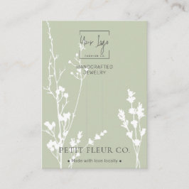 Sage Wildblomme Jewelry Hair Clip Visning Card