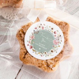 Sage WildblommFairy Princess Birthday Tea Party Runt Klistermärke