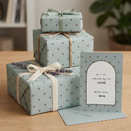 Sageblå Texturerat Prickigt Presentpapper
