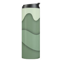 Sagegrön Abstrakt Våg Mönster Tumbler