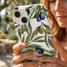 Sagegrön akvarell fransk lantlig olivmönster