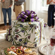 Sagegrön akvarell fransk lantlig olivmönster