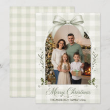 Sagegrön båge ark familjefoto God Jul