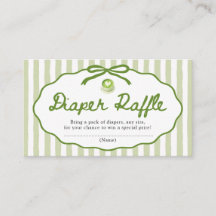 Sagegrön båge Matcha Baby Shower Blöja Lotteri